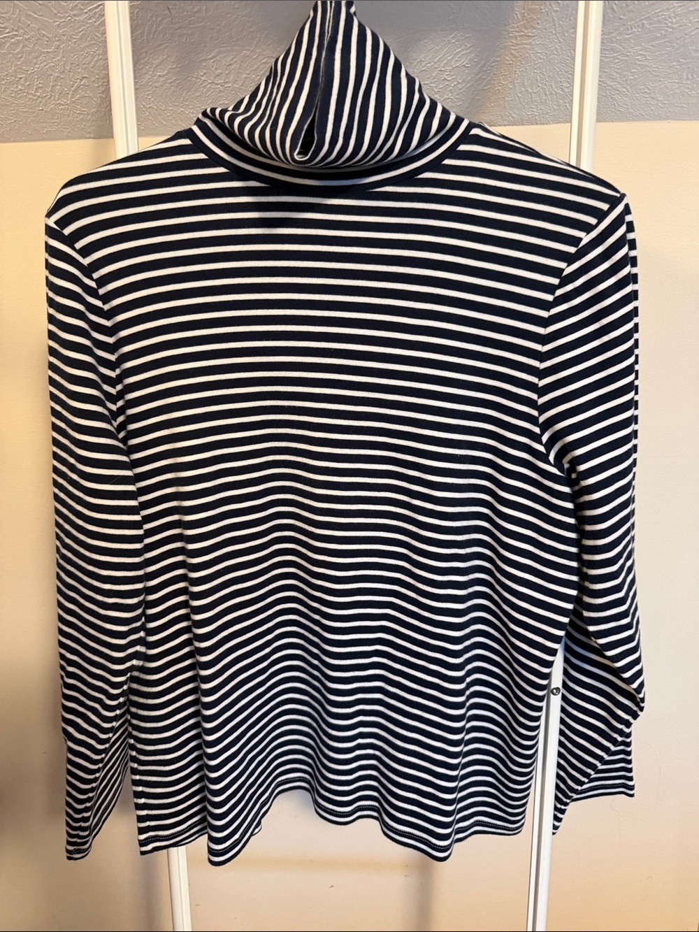 J. Crew Perfect Fit navy white Striped cotton knit turtleneck Top - size 3X